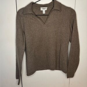 Charter Club Cashmere Brown V-Neck Sweater